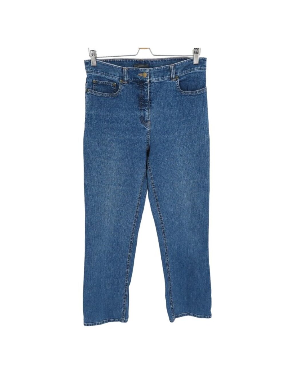 Van Heusen Women 10R 10 Regular Stretch Blue Straight Leg Denim Jeans High Rise